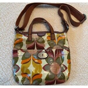 Fossil Key Per Floral Crossbody Satchel Vintage Style